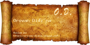 Orovan Diána névjegykártya